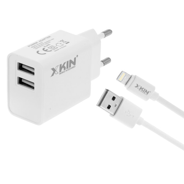 شارژر دیواری ایکس کین مدل XK-HC08 به همراه کابل تبدیل microUSB