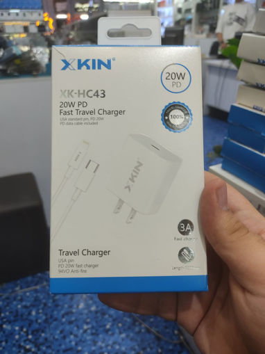 آدابتور 20 وات XKIN مدل XK-HC43دو پورت همراه با سیم شارژر آیفون