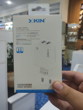 آدابتور 12وات XKIN مدل XK-HC50 همراه با سیم شارژرآیفون 2 پورت