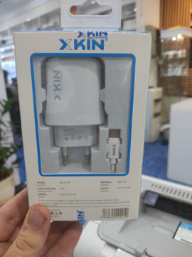 آدابتور 12وات XKIN مدل XK-HC50 دو پورت همراه با سیم شارژر تایپC